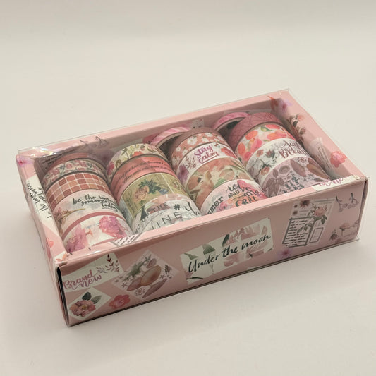 Pink floral washi tape 20 roll set - decorative tape original photo - what’s new crafts