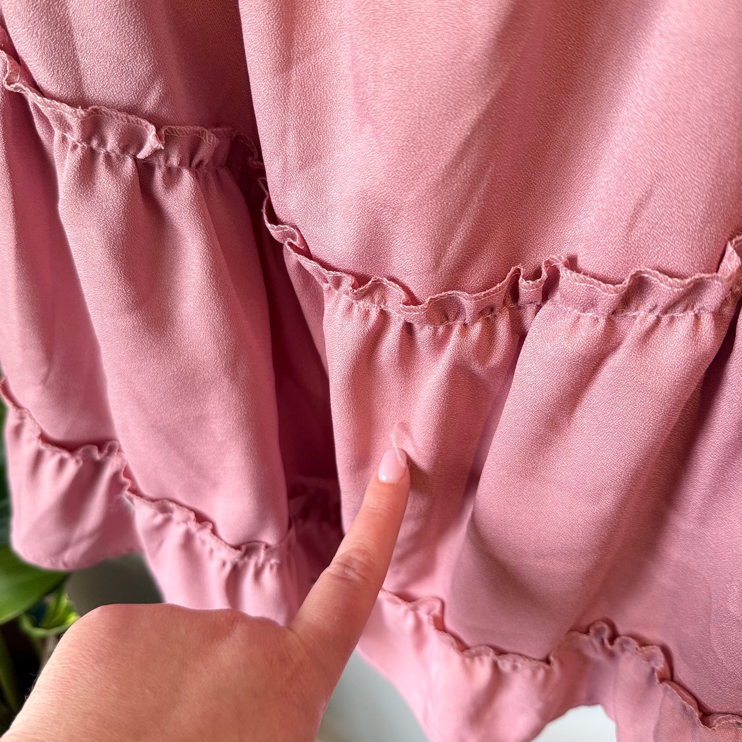 Pink Lace Bodice Tiered Mini Dress - Size XL (12-14 fit)