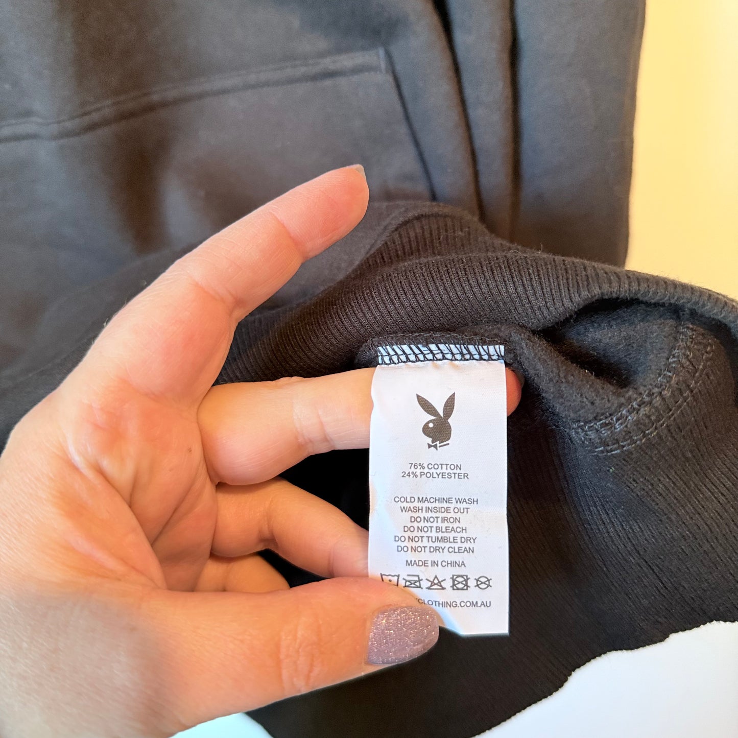 Playboy Regular Fit Hoodie Black - Size S