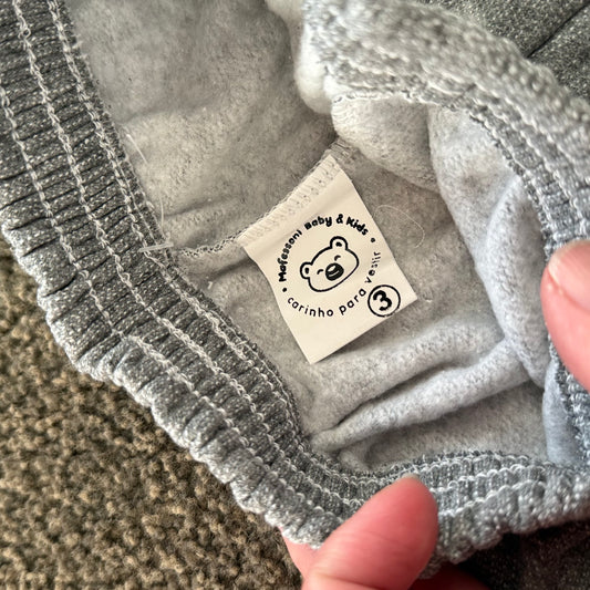 Plessomi grey pants size 3 kids baby trousers - cotton polyester blend - trousers baby clothing