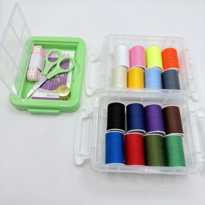 Portable Mini Sewing Kit - 18 Colour Thread Spools
