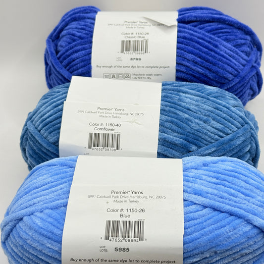 Premier Parfait Chunky Yarn Blue Bundle 3 Skeins x 100g