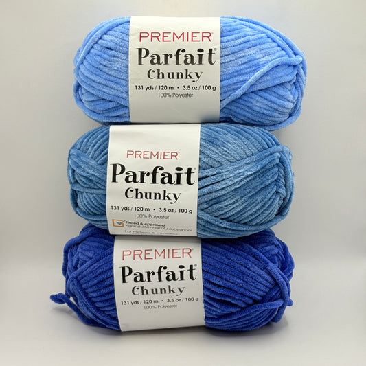 Premier Parfait Chunky Yarn Blue Bundle 3 Skeins x 100g
