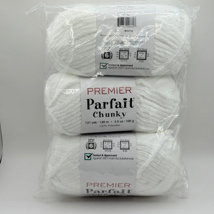 Premier Parfait Chunky Yarn White 3 Pack x 100g