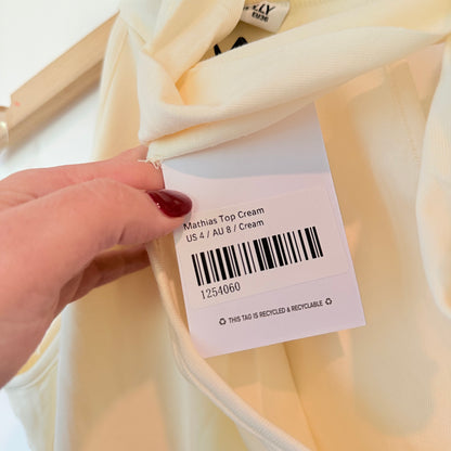 Princess Polly Mathias Top - Cream - Size 8