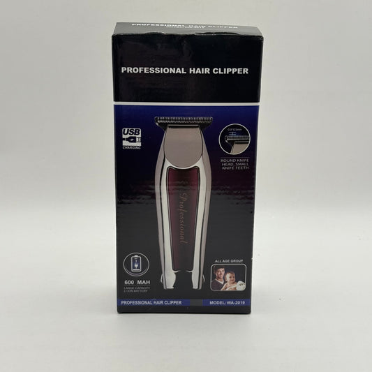 Professional Hair Clipper (Model WA-2019): USB Charging & Carbon Steel Blade