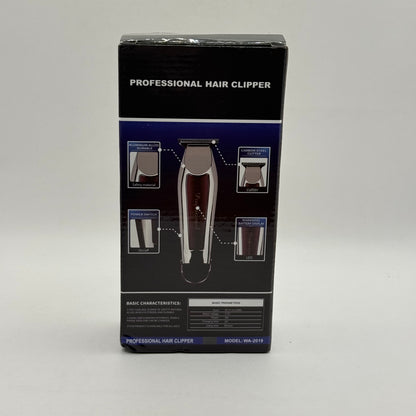 Professional Hair Clipper (Model WA-2019): USB Charging & Carbon Steel Blade