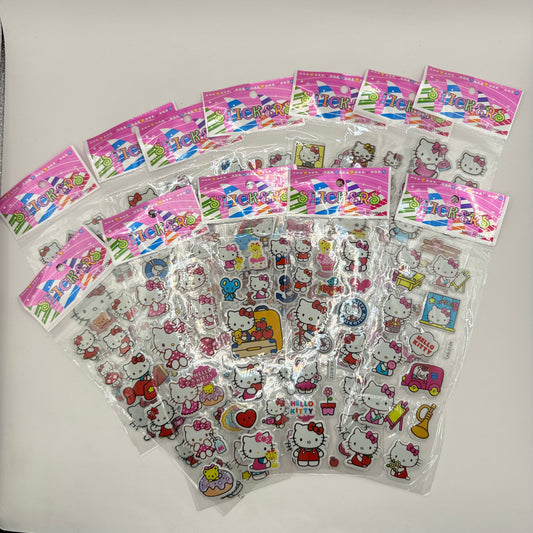 Hello Kitty Puffy Sticker Pack – 12 Sheets (Sanrio)