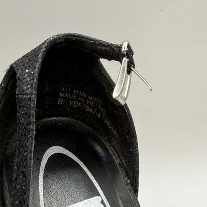 Pulp Black Glitter Ankle Strap Heels - Size 8