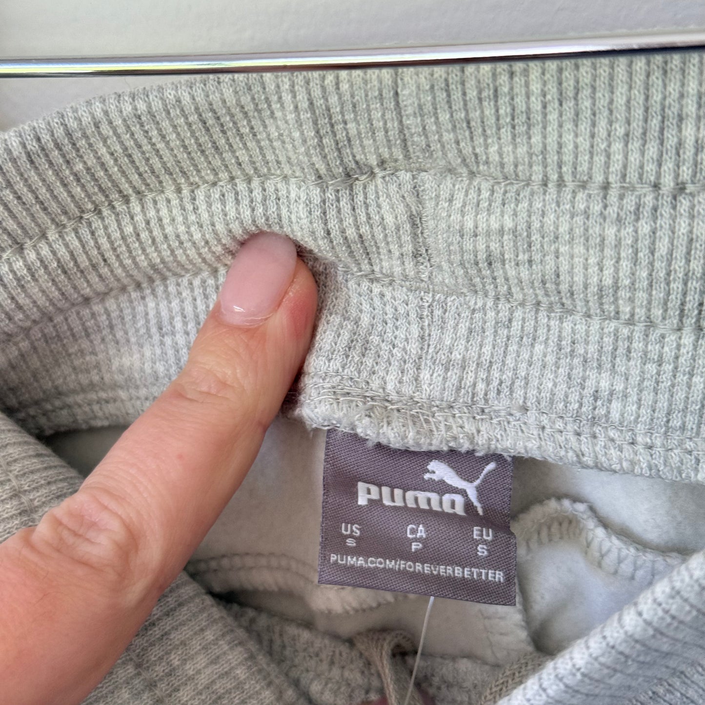 Puma Essential Sweat Pants Closed FL W Light Gray Heather Size S