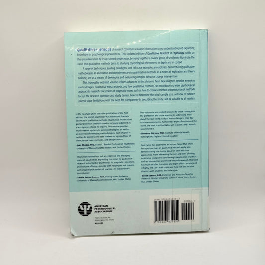 Qualitative Research in Psychology Edited by Paul M Camic