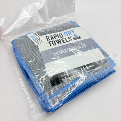 RAPID DRY TOWELS “The Beer Coaster” Microfiber 6 Pack