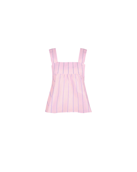 RUBY Margie Tie-Back Top – Lilac Candy Stripe Size 16