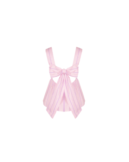 RUBY Margie Tie-Back Top – Lilac Candy Stripe Size 16