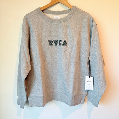 RVCA TTY League Classic Crew Sweatshirt Grey - Size L / 12