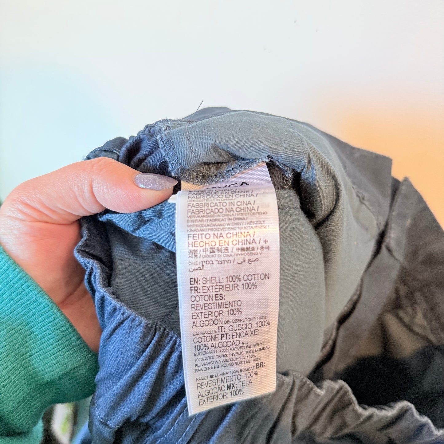 RVCA Varsity Twill Elastic Waist Shorts Blue