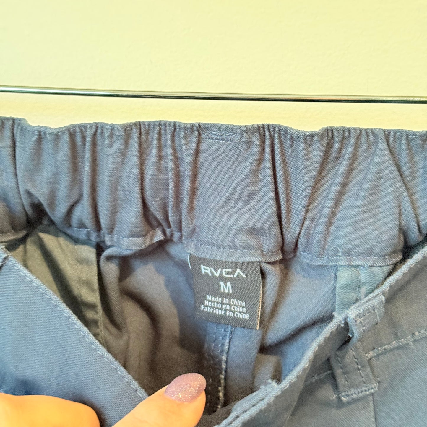 RVCA Varsity Twill Elastic Waist Shorts Blue