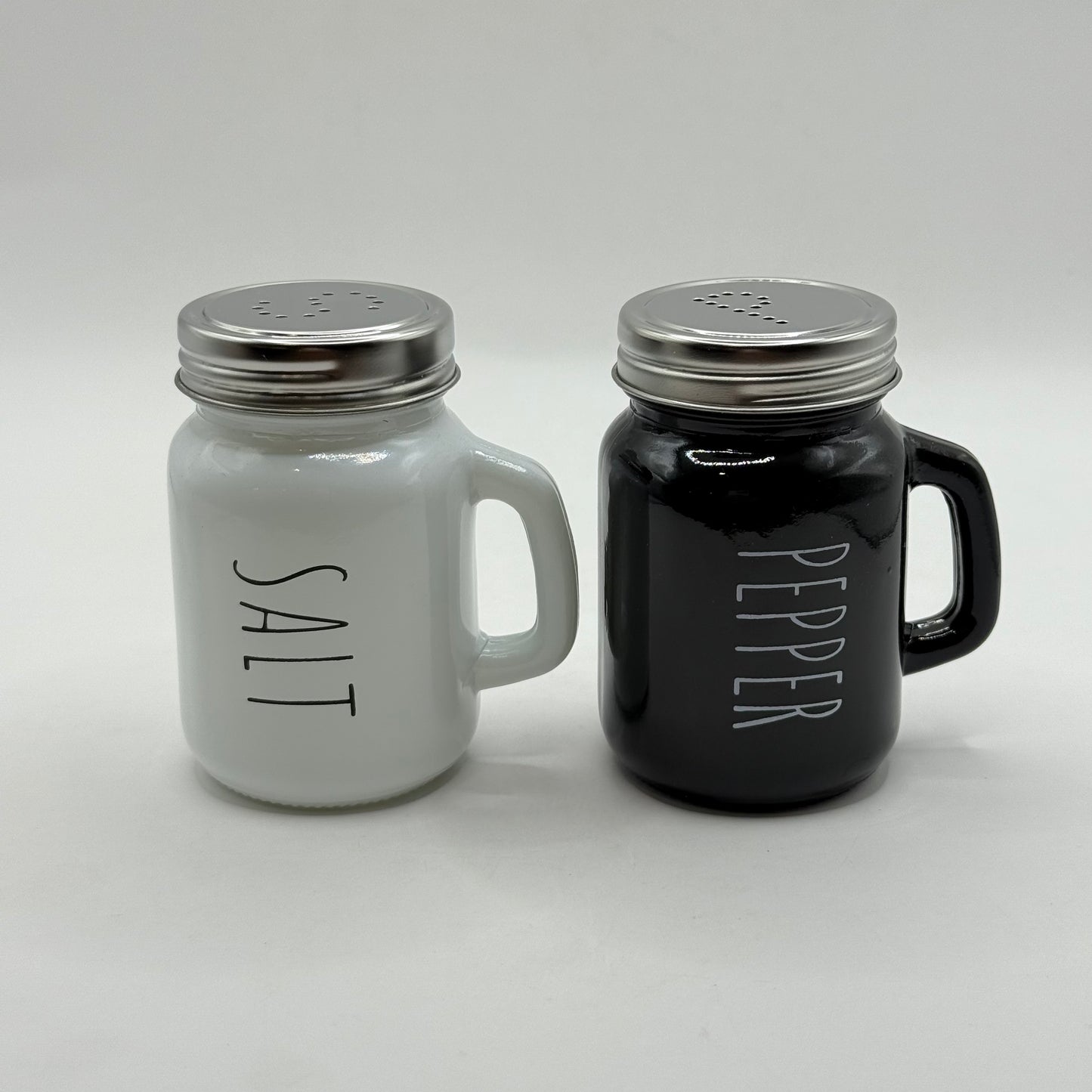 Glass Salt & Pepper Shakers - Black & White