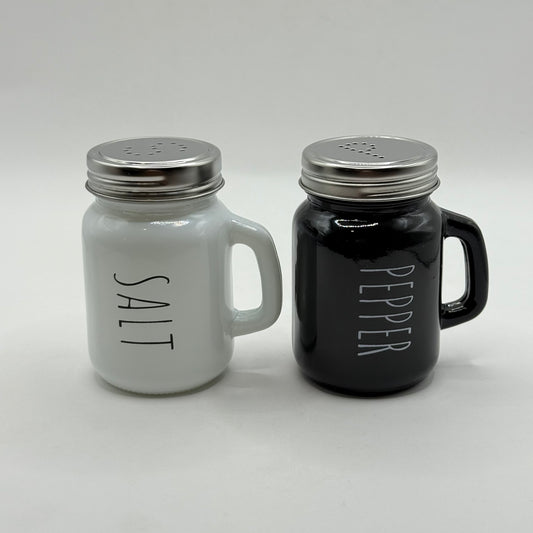 Glass Salt & Pepper Shakers - Black & White