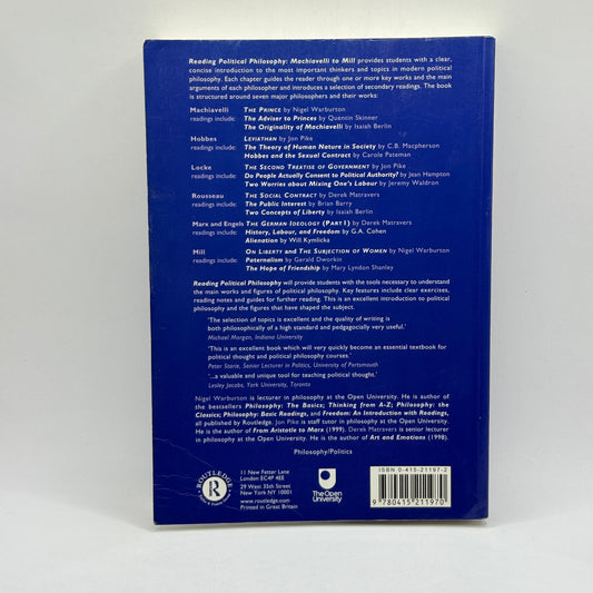 Reading Political Philosophy: Machiavelli to Mill