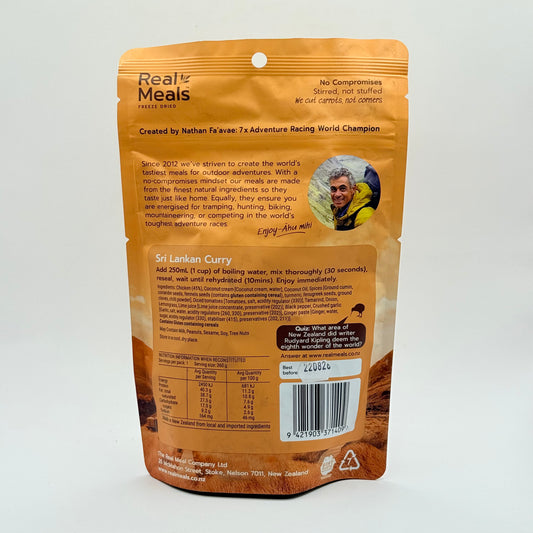 Real meals freeze dried - sri lankan curry - 110g - prepared meals & entrées home&living materials