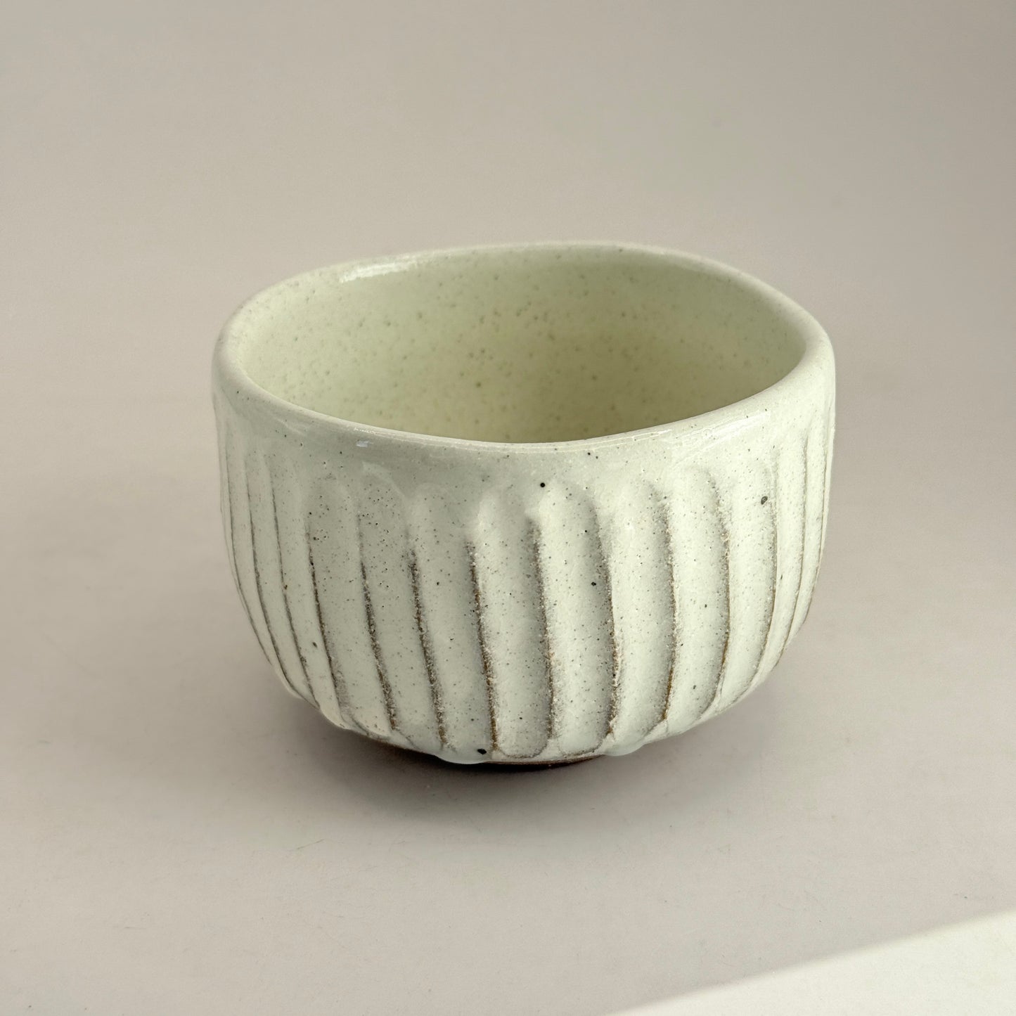Ribbed Stoneware Ceramic Rammekin Bowl