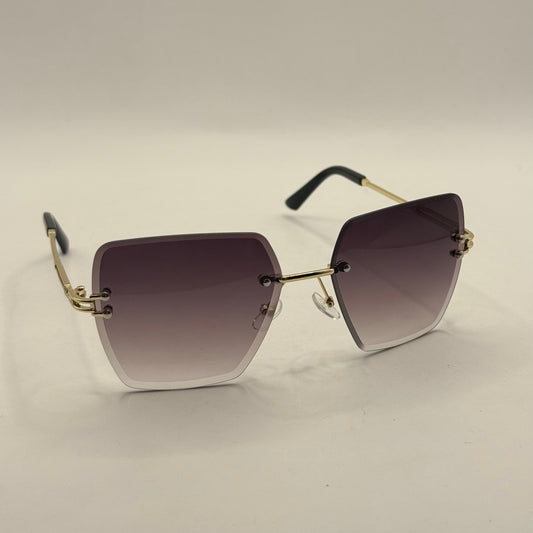 Rimless Geometric Sunglasses