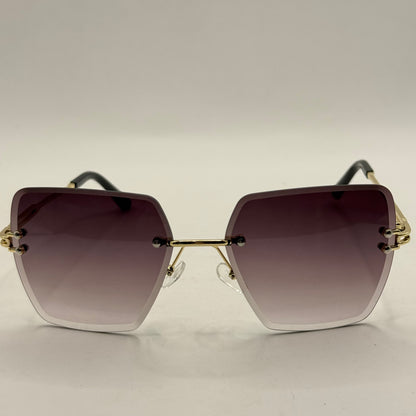 Rimless Geometric Sunglasses