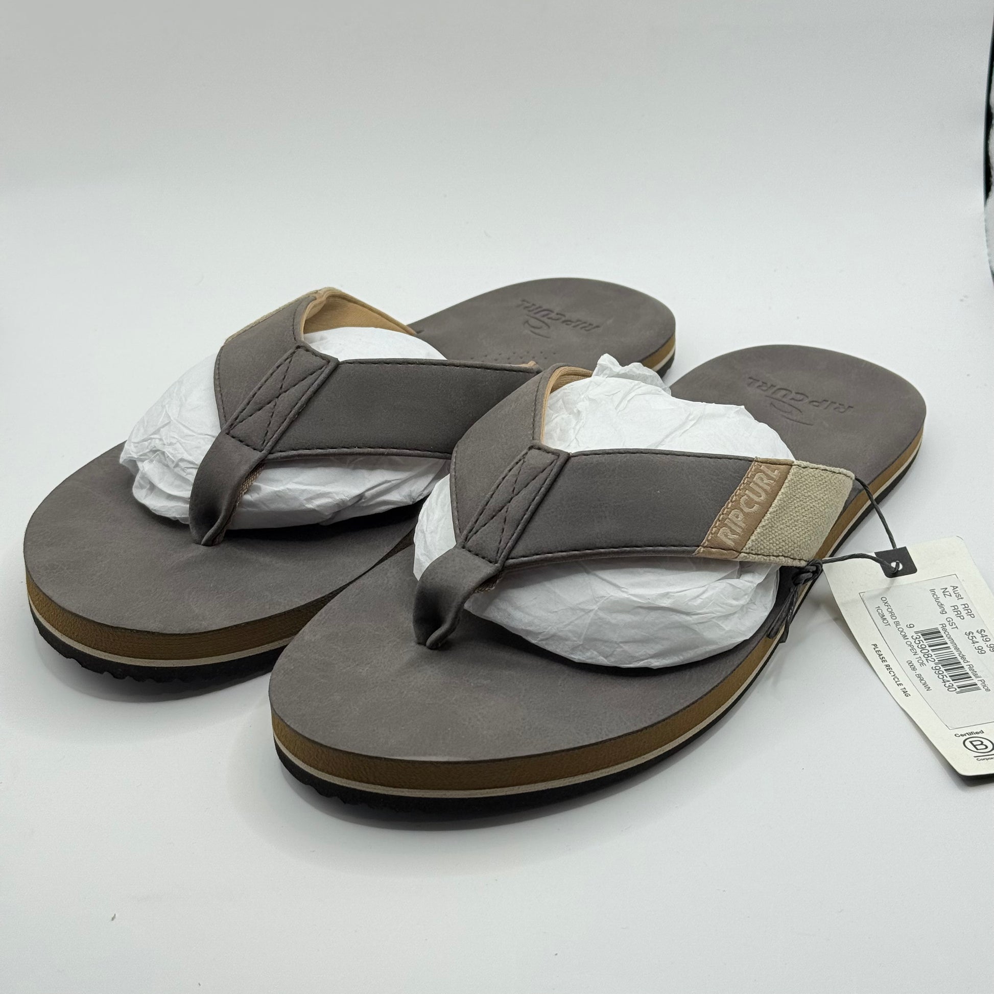 Rip curl oxford bloom open toe sandals size 8 brown - sandals footwear men’s shoes