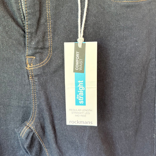 Rockmans the straight Regular Length Mid Rise Jeans – Indigo (Size 10)