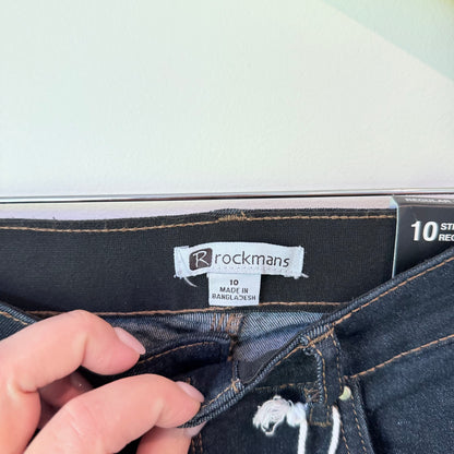 Rockmans the straight Regular Length Mid Rise Jeans – Indigo (Size 10)