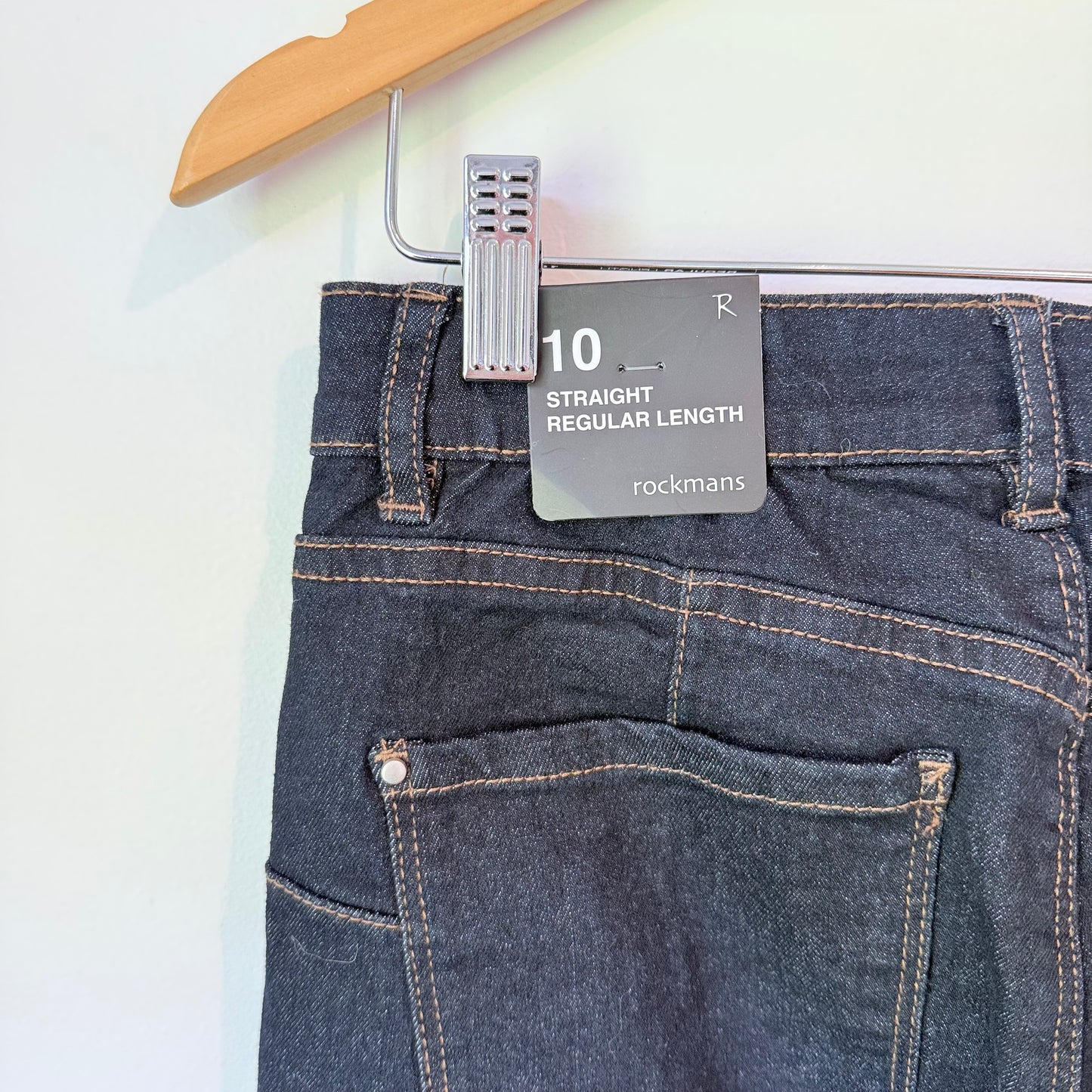 Rockmans the straight Regular Length Mid Rise Jeans – Indigo (Size 10)