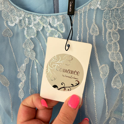 Romance by Honey & Beau Powder Blue Sequin Dress (Size 10)