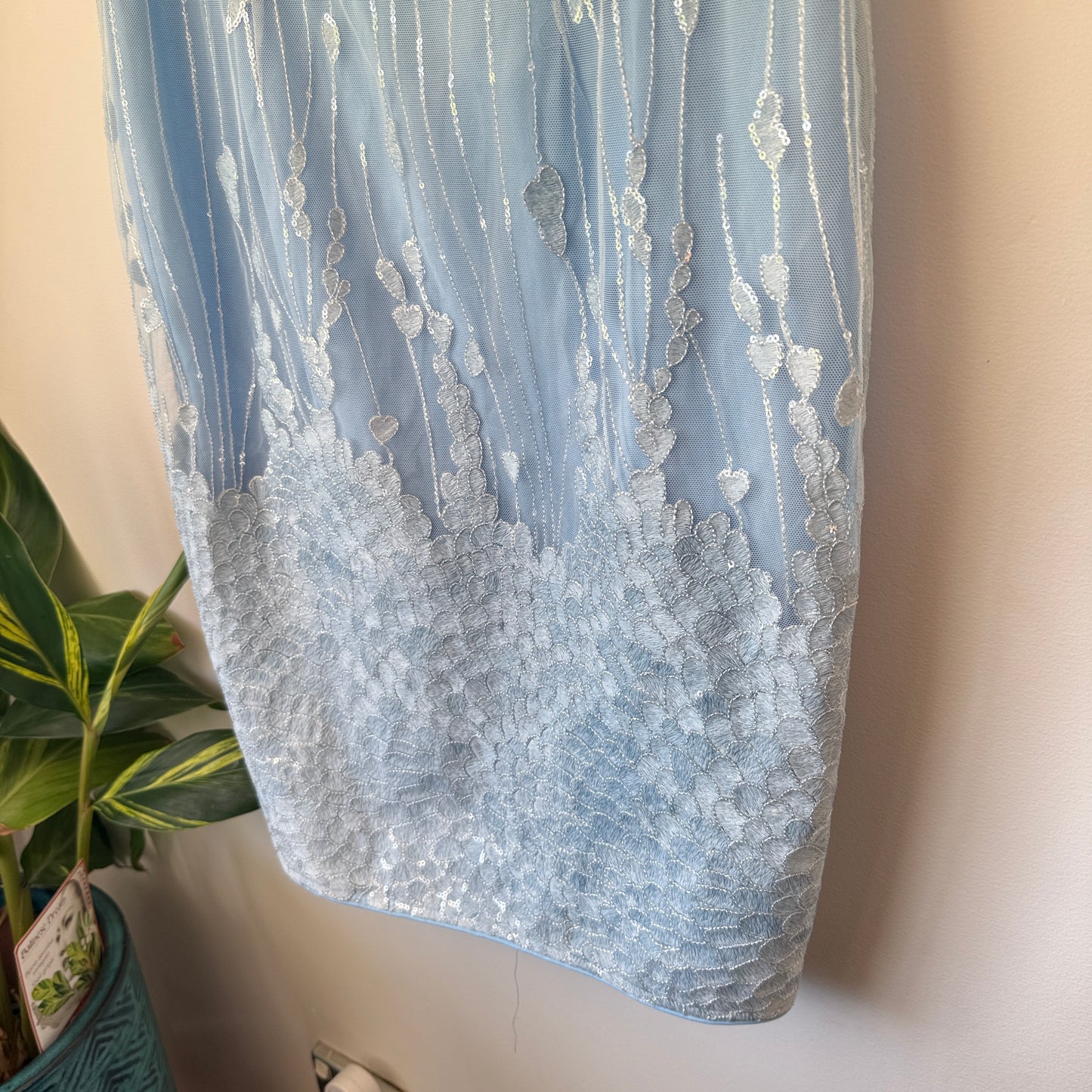 Romance by Honey & Beau Powder Blue Sequin Dress (Size 10)