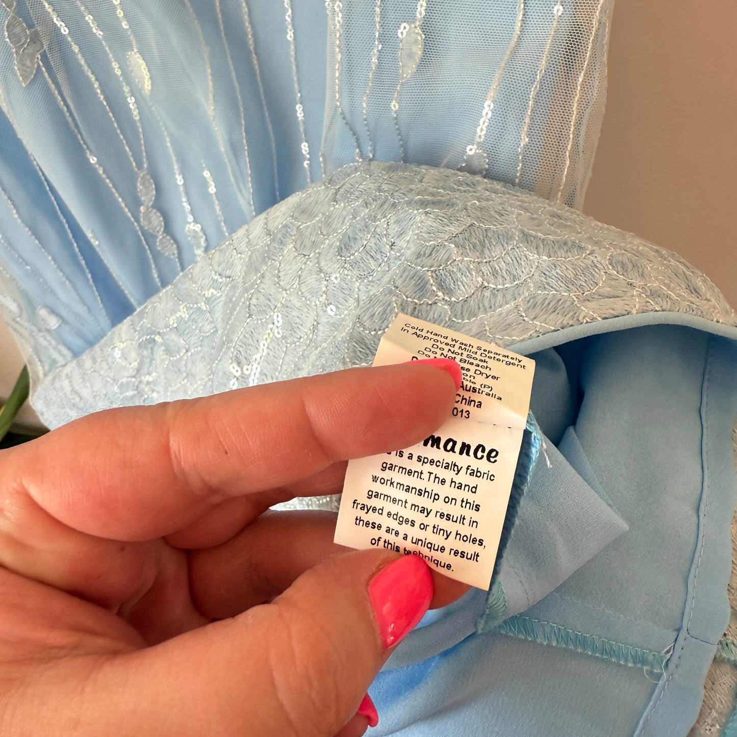 Romance by Honey & Beau Powder Blue Sequin Dress (Size 10)