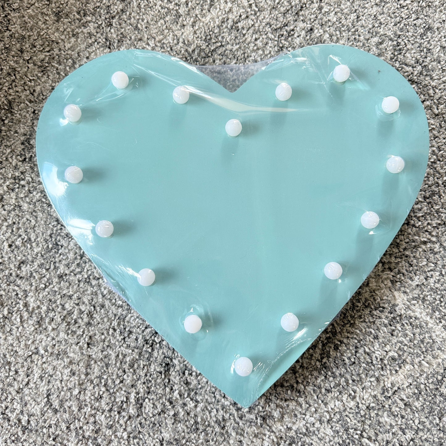 Roommates Wall LED Decor Heart Light Teal MDF