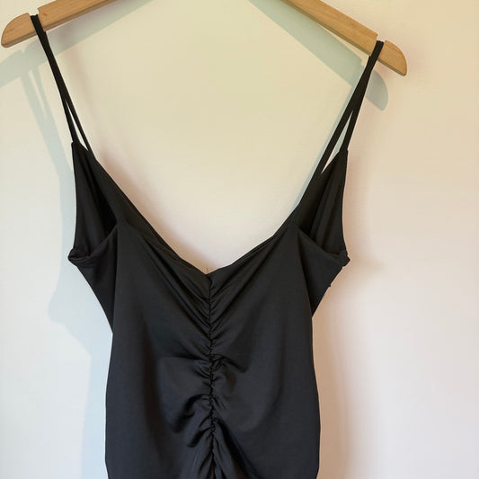 SHEIN Black Ruched Cut-Out Bodycon Mini Dress - Size L