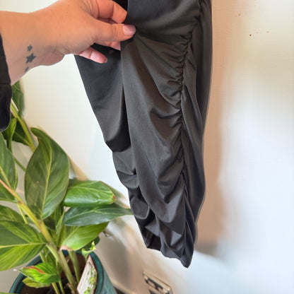 SHEIN Black Ruched Cut-Out Bodycon Mini Dress - Size L