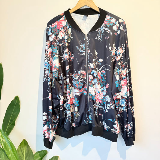 SHEIN Curve Floral Bomber Jacket - 4XL