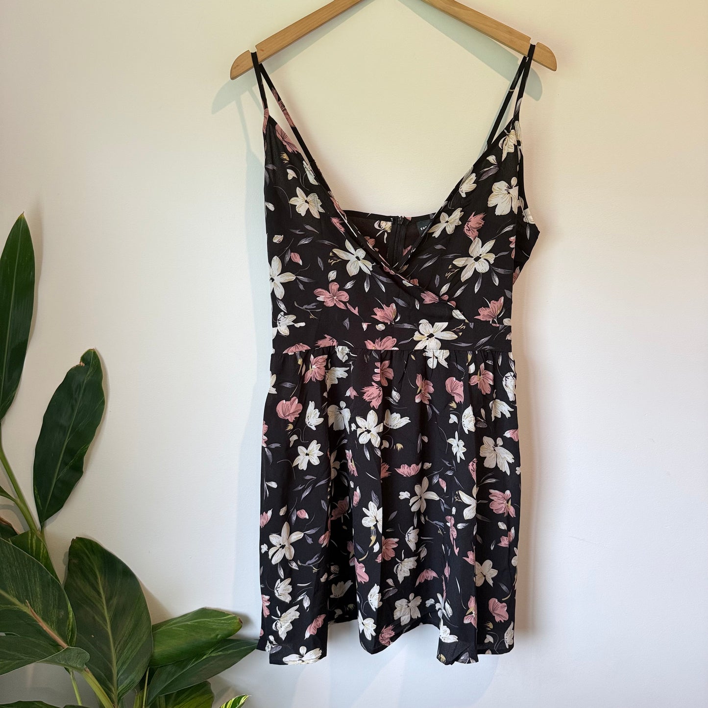 SHEIN Floral V-Neck Cami Mini Dress - Size L