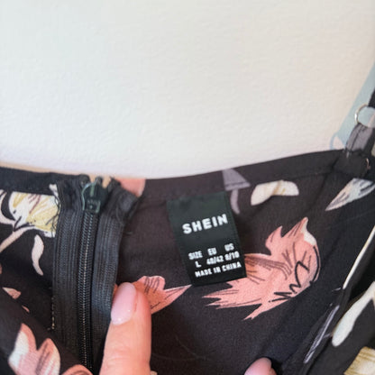 SHEIN Floral V-Neck Cami Mini Dress - Size L