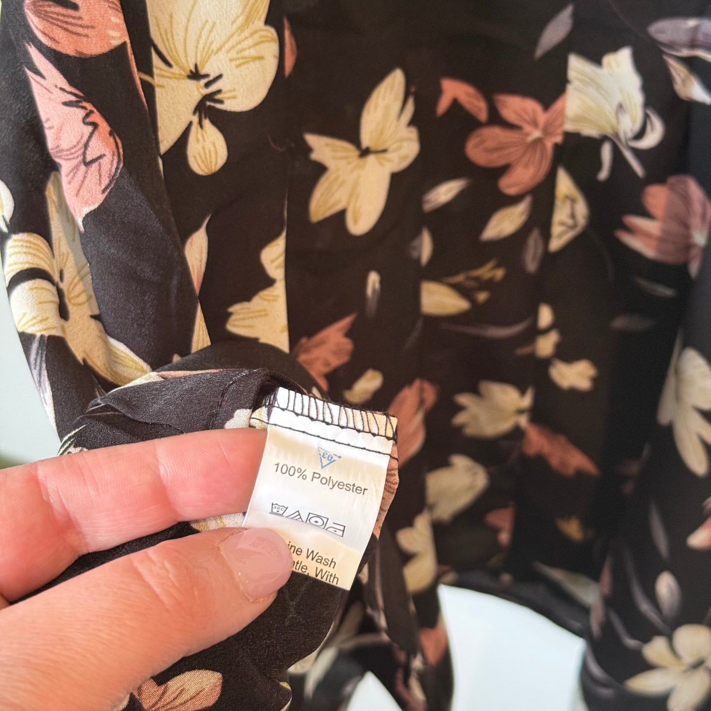 SHEIN Floral V-Neck Cami Mini Dress - Size L