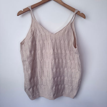 SHEIN Knitted Camisole Top Beige - Size L