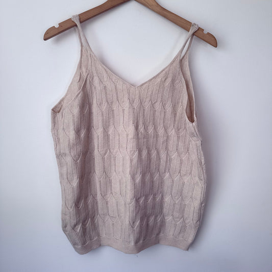 SHEIN Knitted Camisole Top Beige - Size L