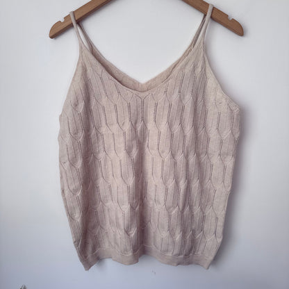 SHEIN Knitted Camisole Top Beige - Size L