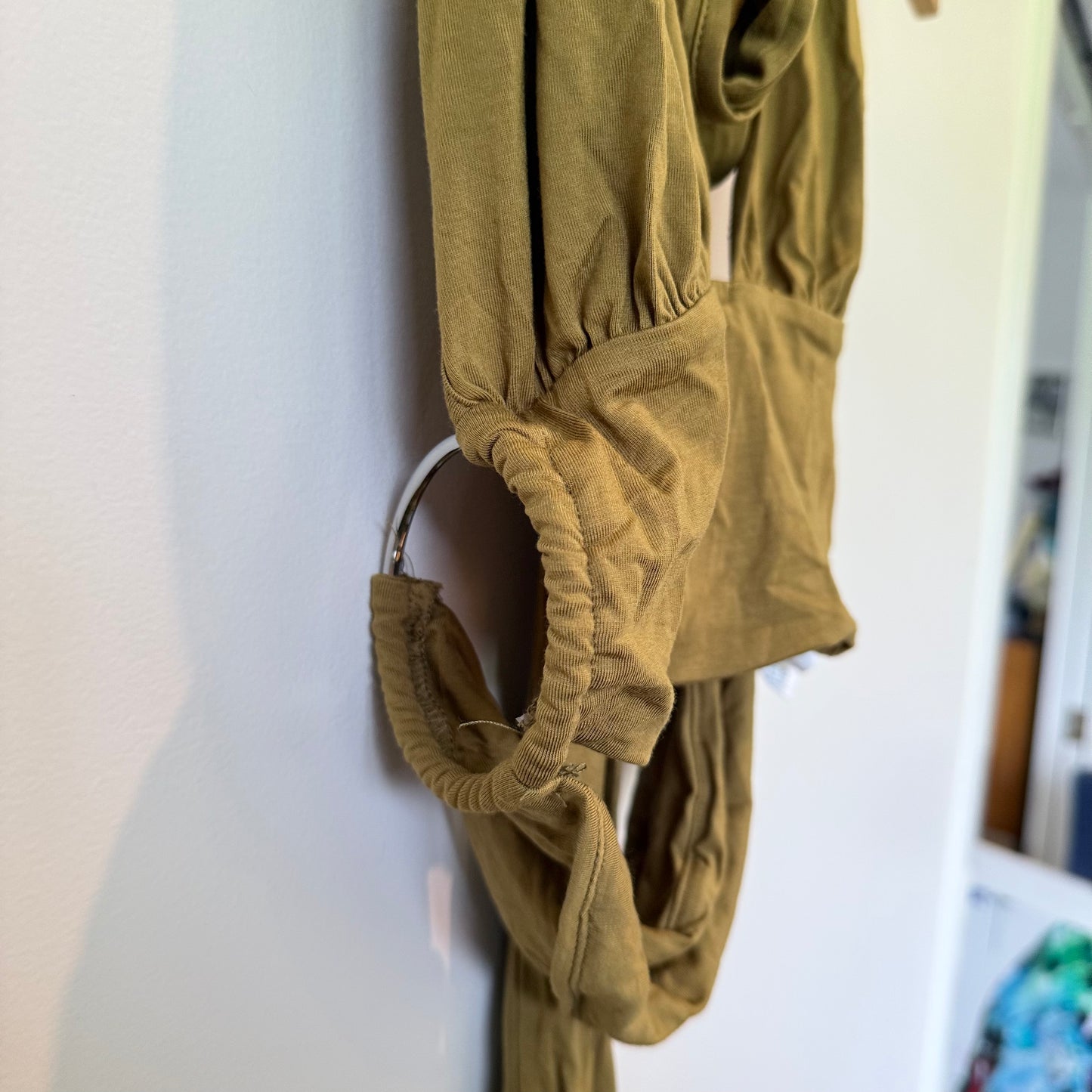 SHEIN Multi-Way Tie Crop Top Khaki Olive Size S