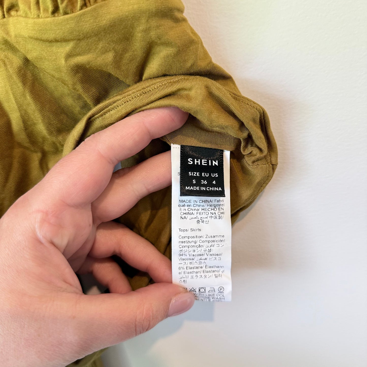 SHEIN Multi-Way Tie Crop Top Khaki Olive Size S