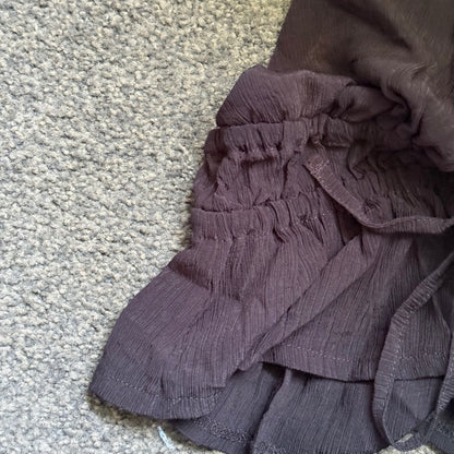 SHEIN Ruched Halter Wrap Top - Black - Size S