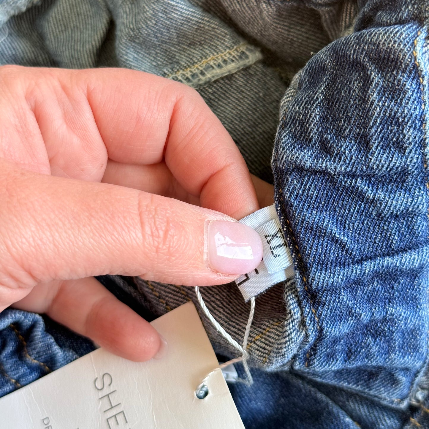 SHEKOU Paperbag High-Waist Tapered Denim Jeans Size XL