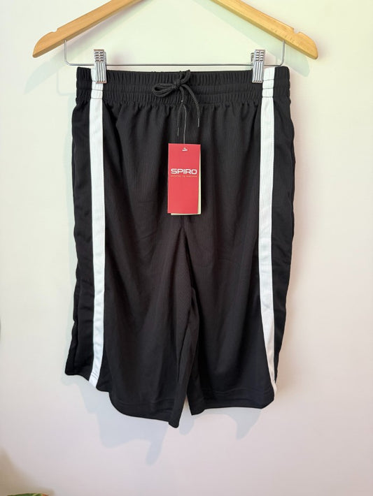 Spiro s279m size medium men’s basketball quick dry shorts – black&white - shorts bottoms men’s apparel